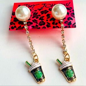 ☕️🆕 Betsey Johnson Style - Starbucks Coffee Earrings